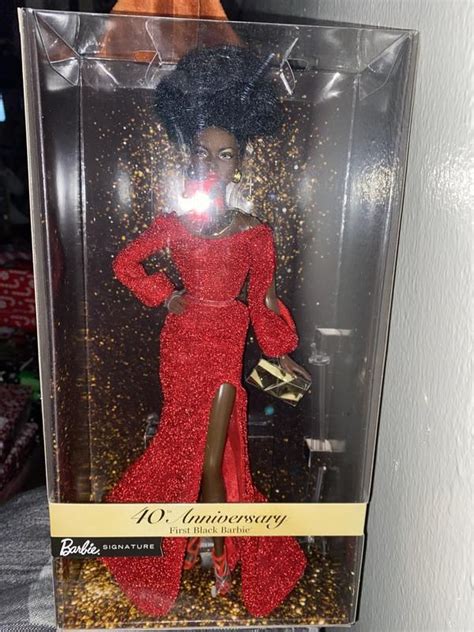 Barbie Signature 40th Anniversary First Black Barbie Doll In Red Gown