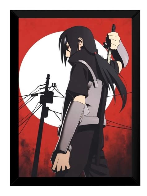 Quadro Itachi Uchiha Arte Naruto Anime Poster Moldurado No Elo7