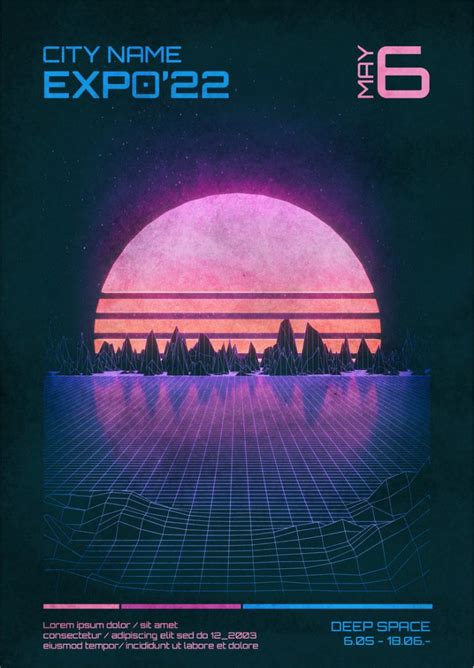 80s Retro Sci Fi Poster And Flyer Templates For Adobe Photoshop Retro