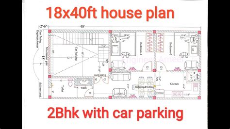 18x40 House Plan 2bhk With Car Parking18x40 नक्शा18x40 Home Design