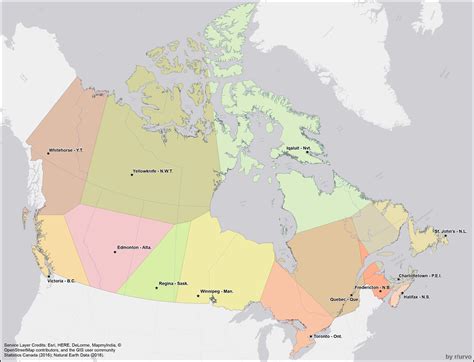 Map Of Canadian Provinces And Capitals