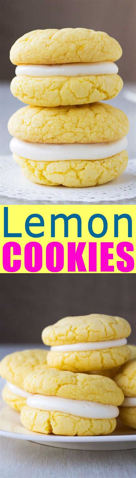 Lemon cake with cream cheese frosting. Lemon Sandwich Cookies with Cream Cheese Frosting ...