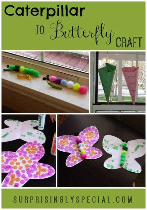 Caterpillar To Butterfly Craft Butterfly Crafts Crafts Preschool Crafts