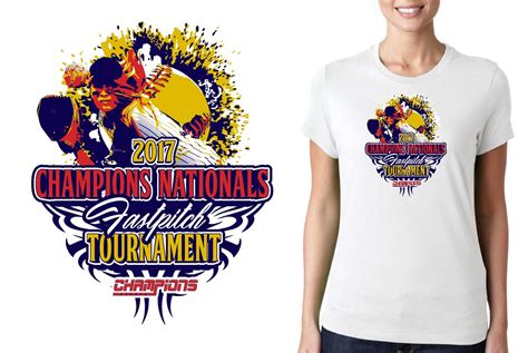 Softball Tshirt Logo Design Champions Nationals Fastpitch Tournament By