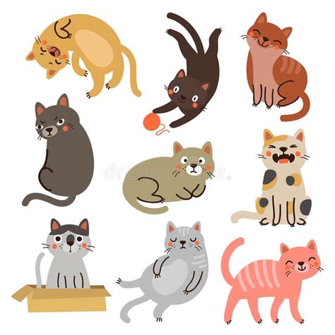 Cats In Love Vector Characters Hand Drawn Illustration Stock Vector Illustration Of