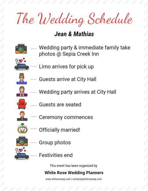 14 Wedding Planner Schedule Template Doctemplates