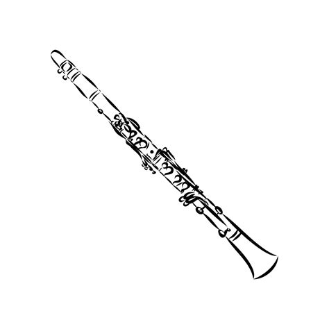 Premium Vector Vector Hand Drawn Illustration Of Clarinet Black And