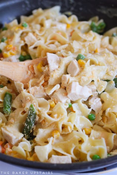 This post was sponsored by better than bouillon as part of an influencer activation for influence central and all. The Baker Upstairs: chicken pot pie noodle skillet