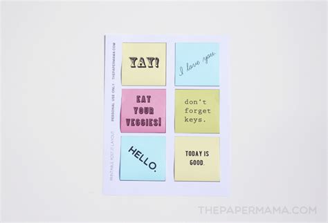 Printable Post It Notes Free Layout To Print And Make Your Own