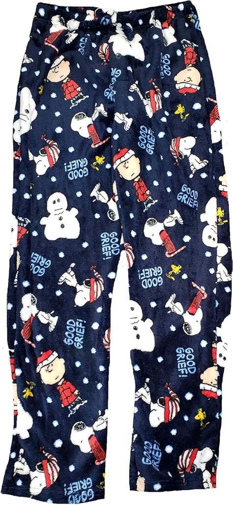 Christmas Peanuts Snoopy Fleece Sleep Lounge Pants Large Navy Amazon
