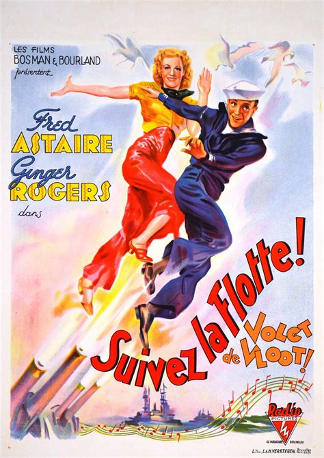 Follow The Fleet Belgian Poster Starring Fred Astaire And Ginger Rogers