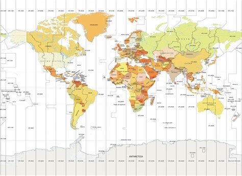 Time Zone Map World Time Zones Illustrated Map Rezfoods Resep