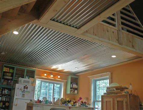 Corrugated sheet metal is a tough material, light weight, weather resistant, and practical for many. Corrugated metal ceiling photos