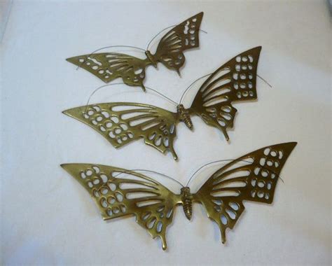 Vintage 70s Solid Brass Butterflies Set Of 3 By Neatvintagestuff 16
