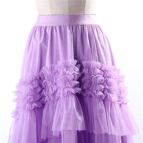 Fashion Elastic High Waist Skirtpleated Splicing Tulle Etsy
