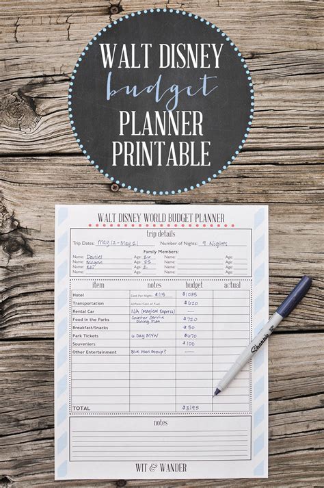 Free Printable Disney World Budget Planner Our Handcrafted Life
