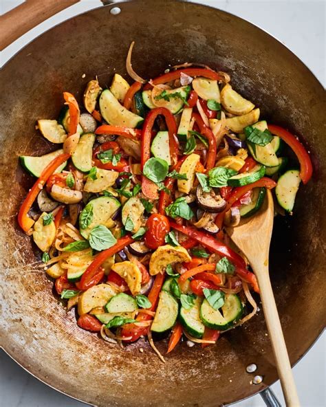 Ratatouille Stir Fry Recipe With Eggplant Zucchini And Bell Peppers