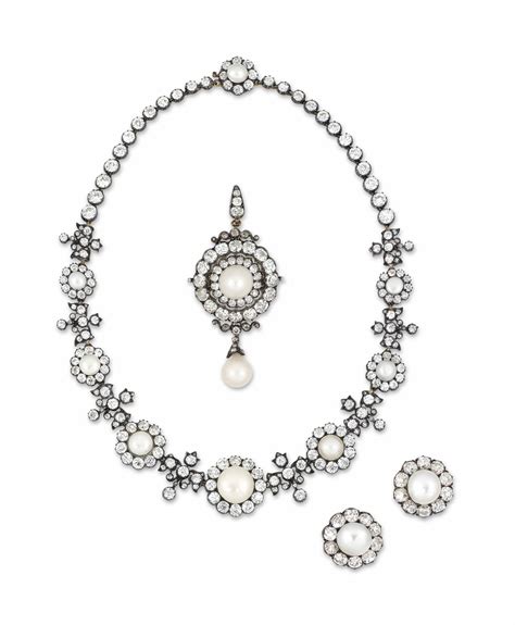 A Victorian Pearl And Diamond Parure Christies