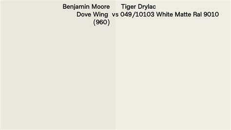 Benjamin Moore Dove Wing 960 Vs Tiger Drylac 049 10103 White Matte