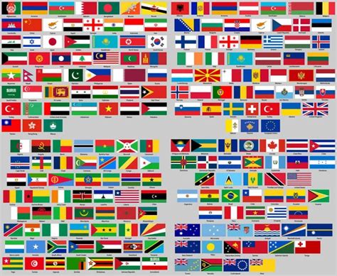 Download Stock Vector Vector Set Of All World Flags Arranged In