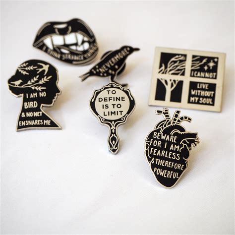 Gothic Literature Enamel Pin Set Set Of Six Pin Badges Etsy