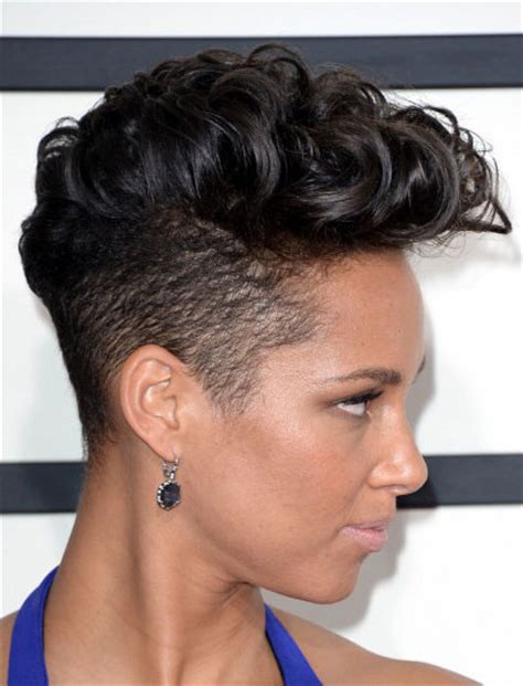 Alicia Keys Curly Mohawk At The 2014 Grammy Awards Party