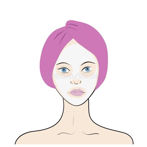 Stock Vector Illustration Of A Woman With Facial Stock Vector