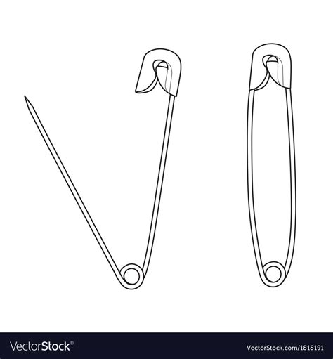 Safety Pin Out Line Royalty Free Vector Image Vectorstock