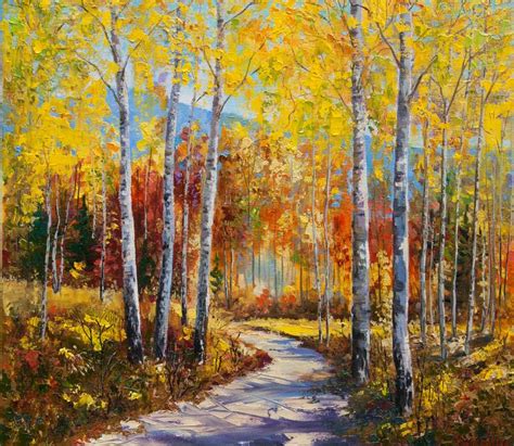 Autumn Forest Fall Landscape Oil Painting Painting By Tetyana