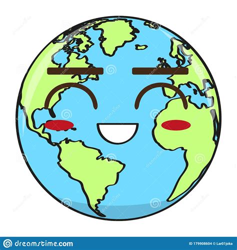 Caricatura De Un Planeta Tierra Feliz Ilustración Del Vector