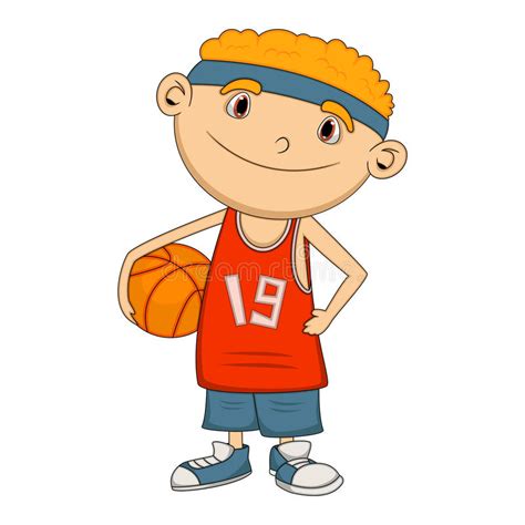 Boy Basketball Player Cartoon Stock Vector Illustration