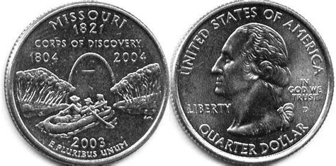 Us Quarter Dollar 2003 Missouri D P Coin Value Detailed Description
