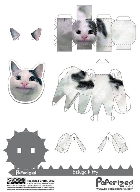 Beluga Kitty Papercraft Paperized Crafts Paper Doll Template Hello