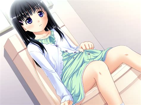 Nonohara Miki Furusawa Kosuzu Musume Shimai Game Cg 1girl Bathroom Black Hair Blue Eyes