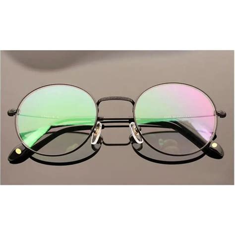 men ultra light pure titanium eyeglass frames vintage eyewear round retro for prescription
