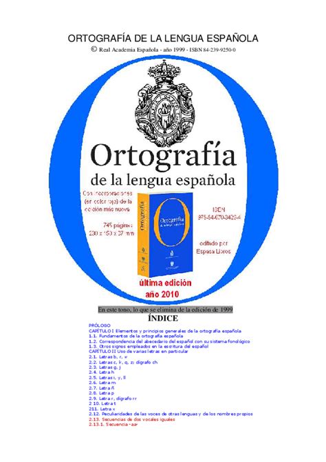 pdf ortografÍa de la lengua espaÑola © real academia española año 1999 ricardo yañez
