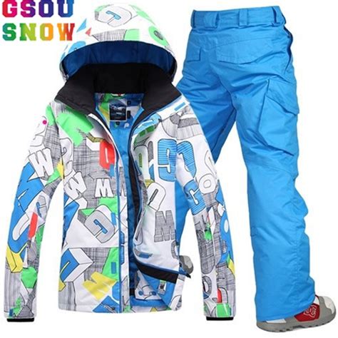 Gsou Snow Brand Ski Suit Men Ski Jacket Snowboard Pants Winter Skiing