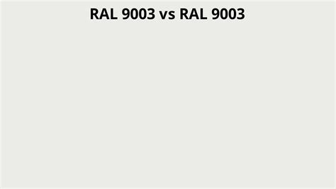 RAL 9003 Vs 9003 RAL Colour Chart UK