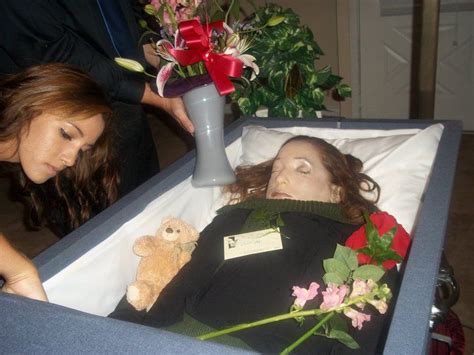 Jennifer Hawkins In Her Open Casket During Her Funeral