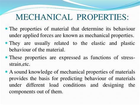Mechanical Properties Of Materials
