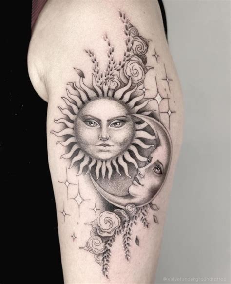 Awesome Sun Moon Tattoo Ideas Emily B Tattoos 3 KickAss Things