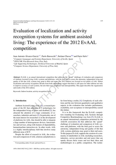 Pdf Evaluation Of Localization And Activity Recognition Systems For