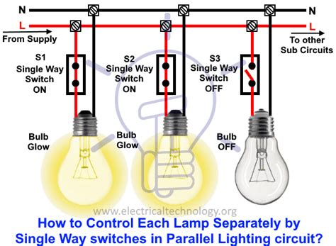 How To Control Each Lamp By Separately Switch In Parallel Lighting
