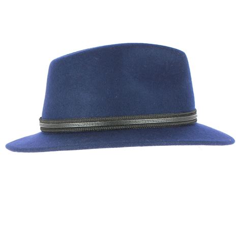 Hamilton Traveller Hat Blue Wool Felt Crambes Reference 7108