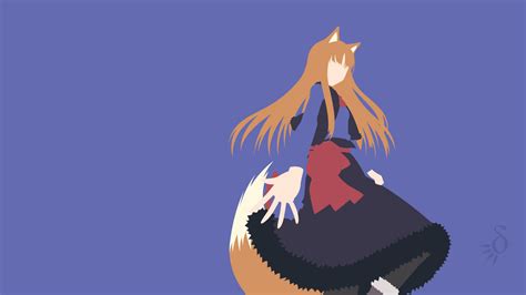 Download Orange Hair Fox Girl Minimalist Anime Wallpaper