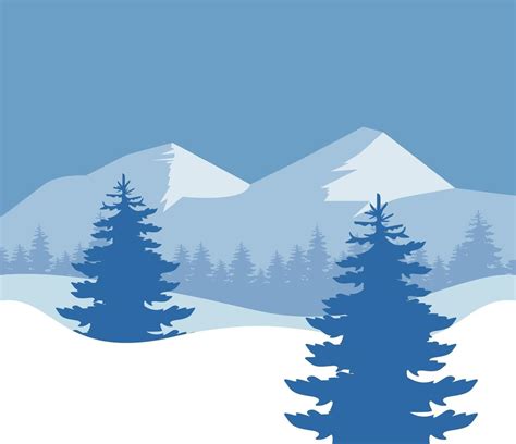 Beauty Blue Winter Landscape Mountains Scene 2463550 Vector Art At Vecteezy