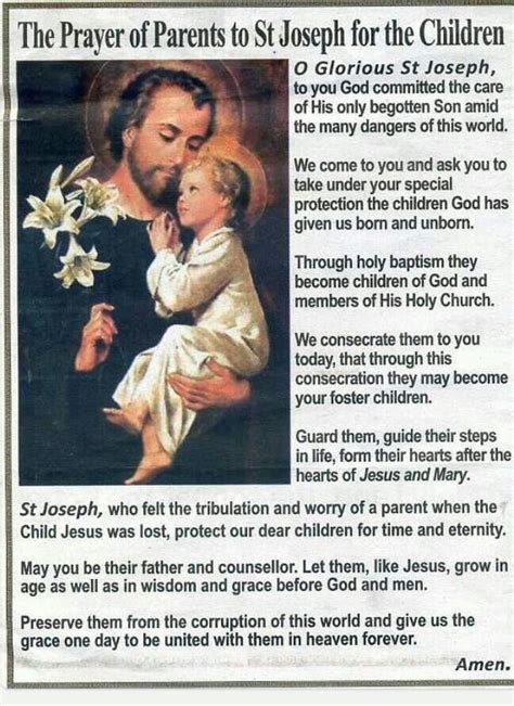 The prayer to saint michael usually refers to one specific catholic prayer to michael the archangel, among the various prayers in existence that are addressed to him. St Joseph | 1000 | Prayers for children, St joseph, St ...