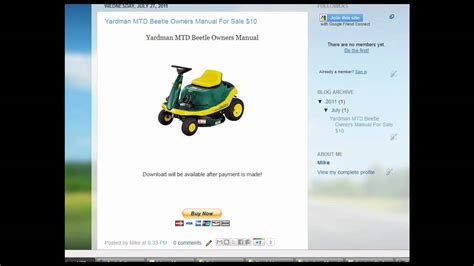 Riding mower & lawn tractor repair guides. Yardman MTD Beetle Owners Manual - YouTube