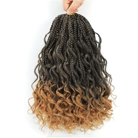 Buy 8packs Boho Box Braids Crochet Hair With Curly Ends 14 Inch