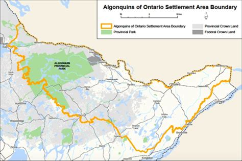 Algonquins Of Ontario Settlement Area Boundary And Traditional